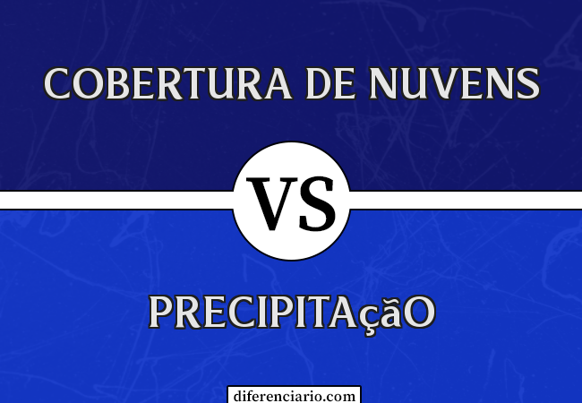 Diferença entre cobertura de nuvens e precipitação