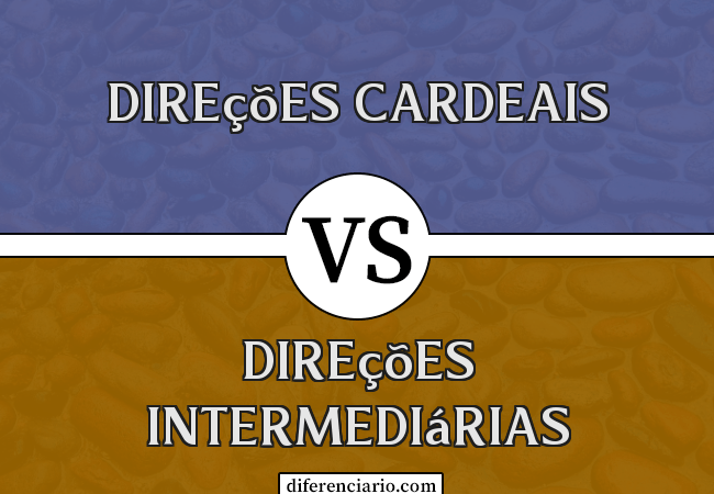 Diferença entre direções cardeais e direções intermediárias