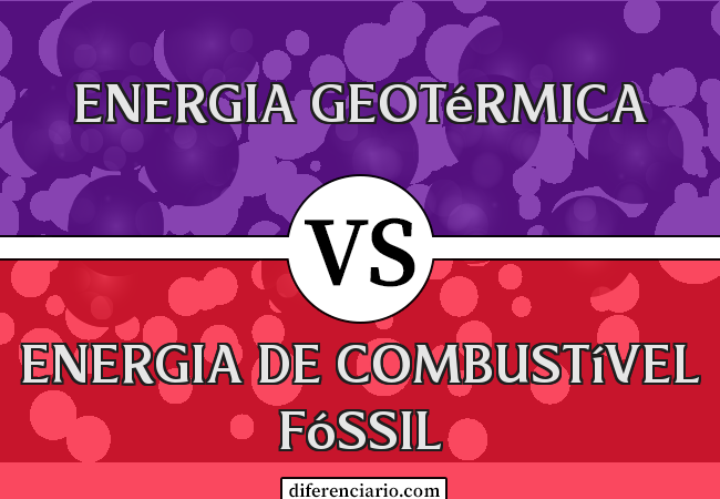 Diferença entre energia geotérmica e energia de combustível fóssil