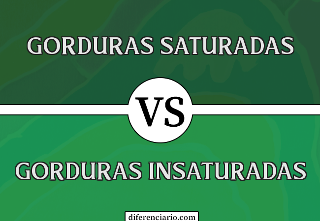 Diferença entre gorduras saturadas e gorduras insaturadas