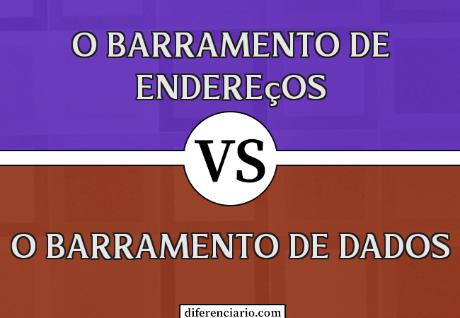 Diferença entre o barramento de endereços e o barramento de dados