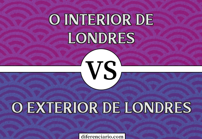 Diferença entre o interior de Londres e o exterior de Londres