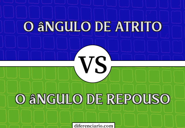 Diferença entre o ângulo de atrito e o ângulo de repouso