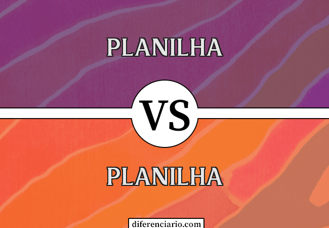 Diferença entre planilha e planilha