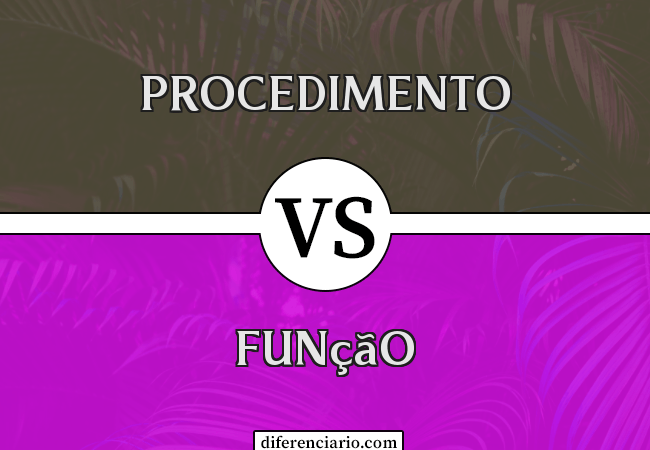 Diferença entre procedimento e função