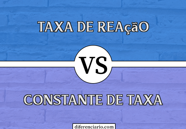 Diferença entre a taxa de reação e a constante de taxa