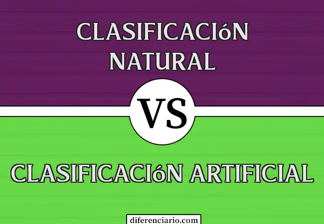 Diferencia entre Clasificación Natural y Clasificación Artificial