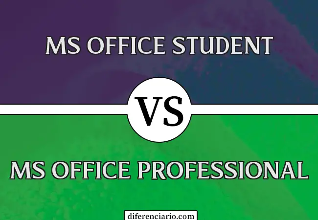 Diferencia entre MS Office Student y MS Office Professional