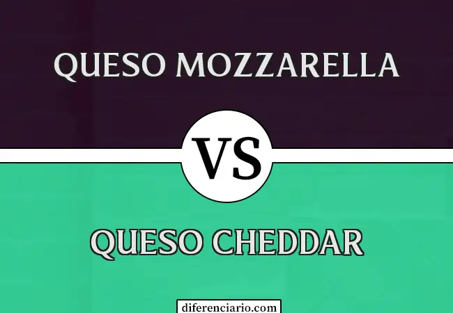Diferencia entre queso mozzarella y queso cheddar